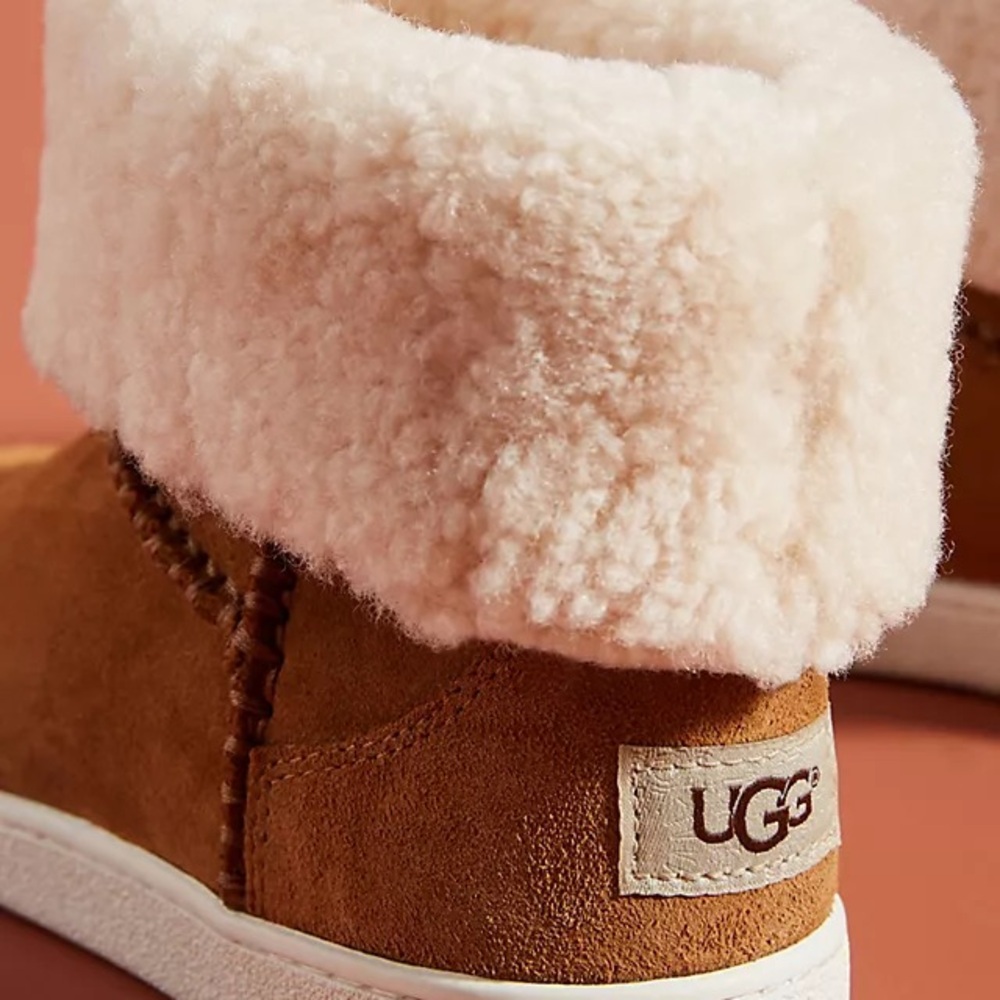 UGG women’s Mika Chestnut Suede Boot with shearling